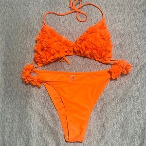 Brand New Orange Flower Bikini